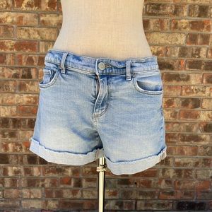 Mid rise jean shorts